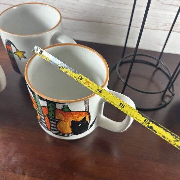 Cobwebs & Cauldrons stackable mugs HALlOWEEN Gnome Set of 4 Coffee tea coca cups - Picture 7 of 8